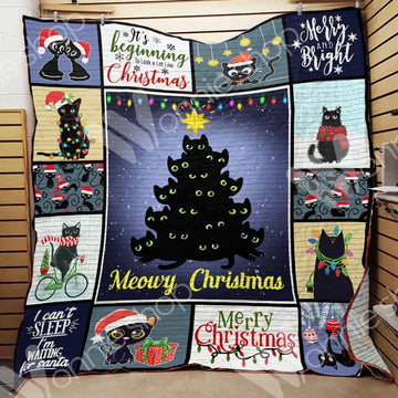 litzzy Black Cat Christmas CL15100029MDQ Fleece Blanket Quilt Blanket   