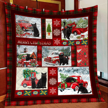 litzzy Black Cat Christmas REd t DTC2311813 Fleece Blanket Quilt Blanket   