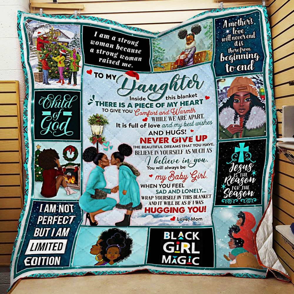 litzzy Black Woman Christmas HHC121104TH Fleece Blanket Quilt Blanket   