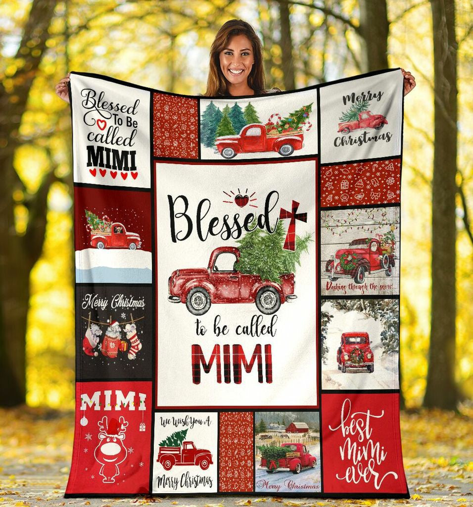 litzzy Blessed To Be Called Mimi Christmas Family DD07090193CL Sherpa Fleece Blanket Sherpa Fleece Blanket   
