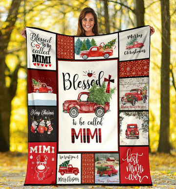 litzzy Blessed To Be Called Mimi Christmas Family DD07090193CL Sherpa Fleece Blanket Sherpa Fleece Blanket   
