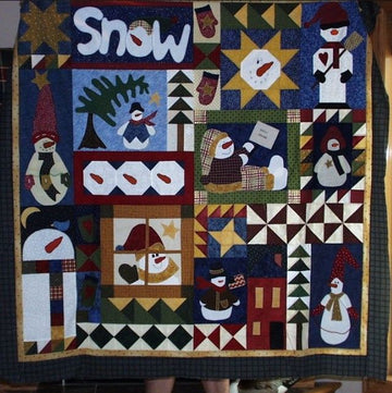 litzzy Blizzard Snowman CLT2512044H Fleece Blanket Quilt Blanket   