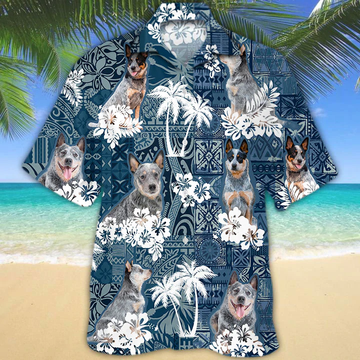 litzzy Blue Heeler Hawaiian Shirt - Aloha shirt Hawaiian Hawaii Shirt For Summer Hawaii Shirt   