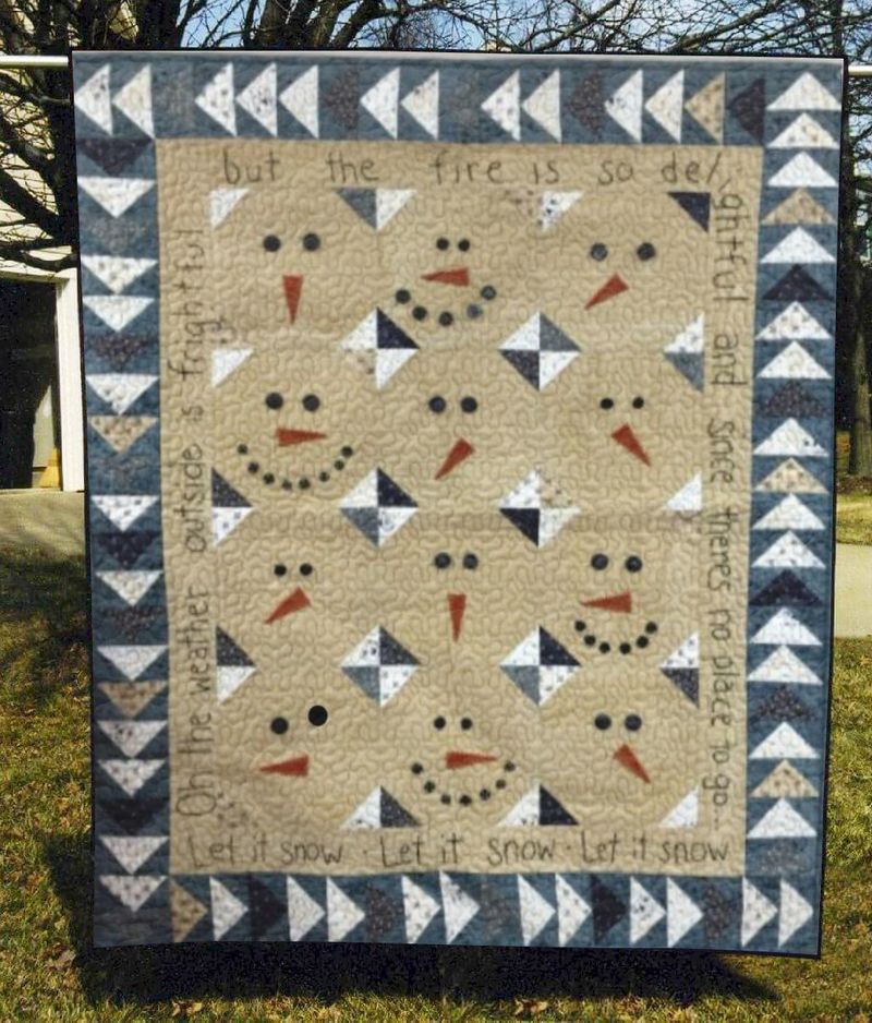 litzzy Blue Let It Snow Christmas CLH0212019Q Fleece Blanket Quilt Blanket   