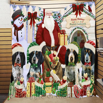 litzzy Bluetick Coonhound Christmas Doghouse CL18110392MDQ Fleece Blanket fleece blanket   