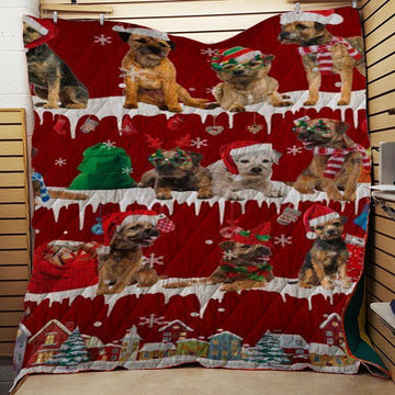 litzzy Border Terrier Snow Christmas CL11120102MDQ Fleece Blanket Quilt Blanket   