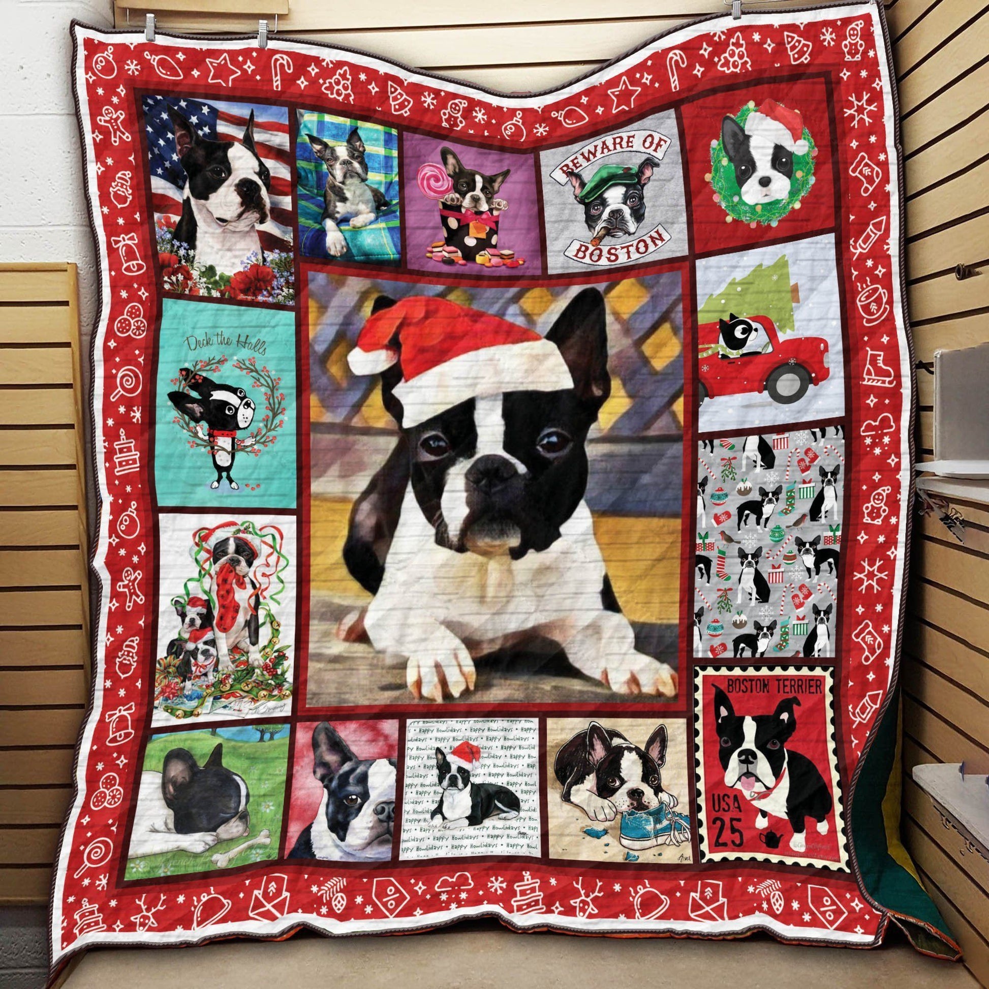 litzzy Boston Terrier Christmas Mor Mor Fleece Blanket Dhc09121921Dd Quilt Blanket   
