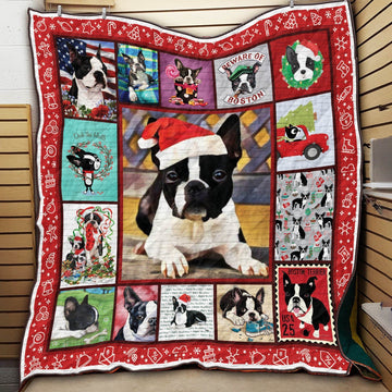 litzzy Boston Terrier Christmas Mor Mor Fleece Blanket Dhc09121921Dd Quilt Blanket   