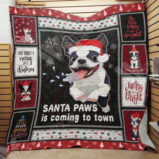 litzzy Boston Terrier Dog Christmas CLH0412135Q Fleece Blanket fleece blanket   