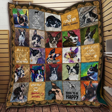 litzzy Boston Terrier Fire On Fire Fleece Blanket Christmas Christmas Gifts Merry Christmas Holiday Gifts Gift Dhc03011790Dd Quilt Blanket   