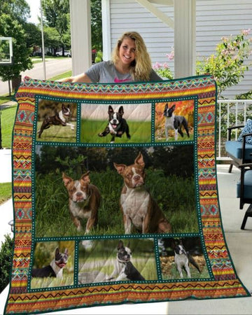 litzzy Boston Terrier Hand In Hand Fleece Blanket Christmas Christmas Gifts Merry Christmas Holiday Gifts Gift Dhc03011819Dd Quilt Blanket   