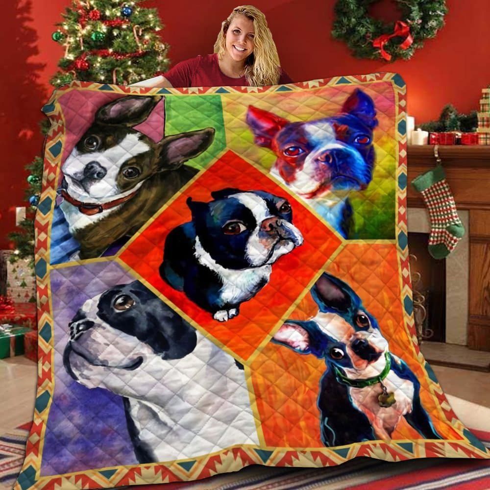 litzzy Boston Terrier My Dog Just A Kid Fleece Blanket Christmas Christmas Gifts Merry Christmas Holiday Gifts Gift Dhc03011236Dd fleece blanket   