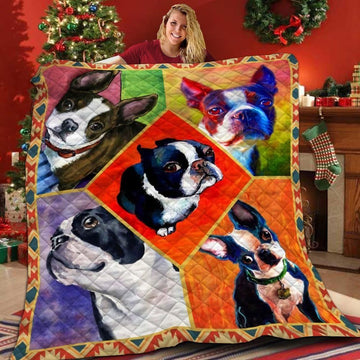 litzzy Boston Terrier My Dog Just A Kid Fleece Blanket Christmas Christmas Gifts Merry Christmas Holiday Gifts Gift Dhc03011236Dd fleece blanket   