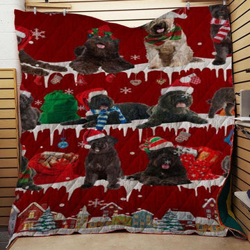 litzzy Bouvier Des Flandres Snow Christmas CL11120105MDQ Fleece Blanket Quilt Blanket   