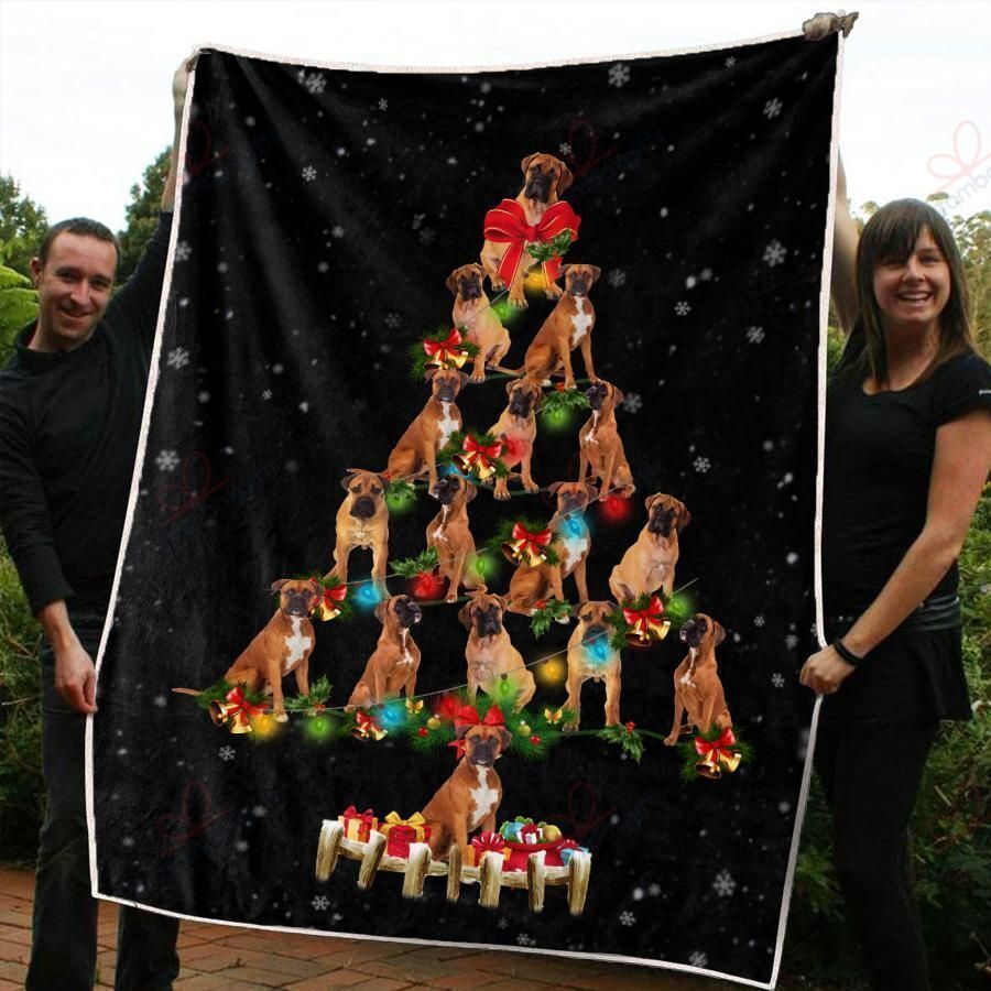 litzzy Boxer Christmas AM3010554CL Sherpa Fleece Blanket Sherpa Fleece Blanket   