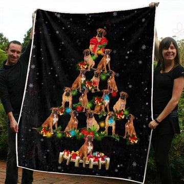 litzzy Boxer Christmas AM3010554CL Sherpa Fleece Blanket Sherpa Fleece Blanket   