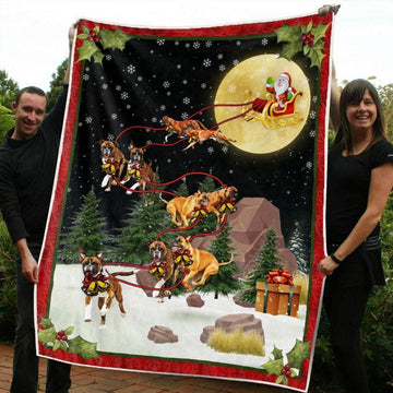 litzzy Boxer Christmas CL20110239MDF Sherpa Fleece Blanket Sherpa Fleece Blanket   