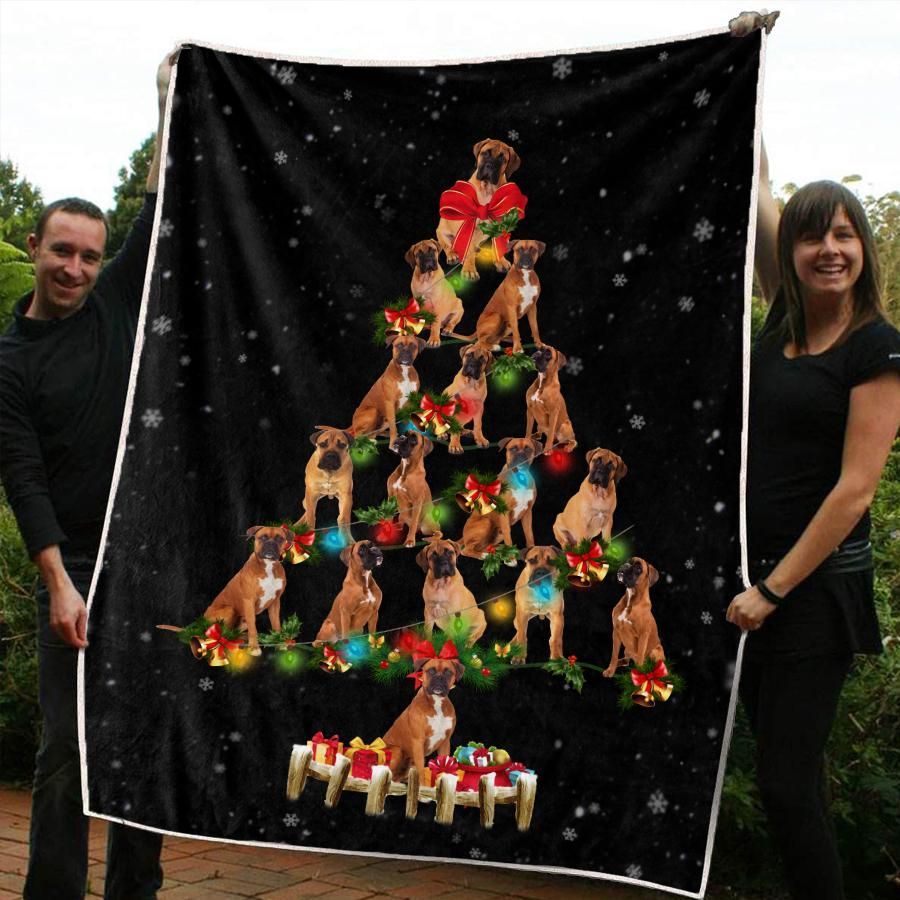 litzzy Boxer Christmas CL20110250MDF Sherpa Fleece Blanket Sherpa Fleece Blanket   