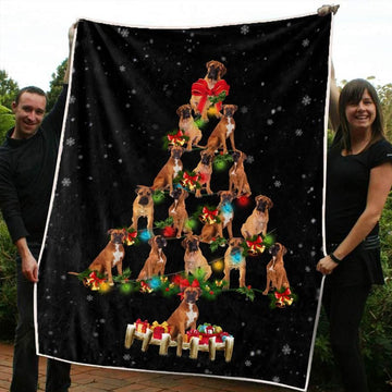 litzzy Boxer Christmas CL20110250MDF Sherpa Fleece Blanket Sherpa Fleece Blanket   
