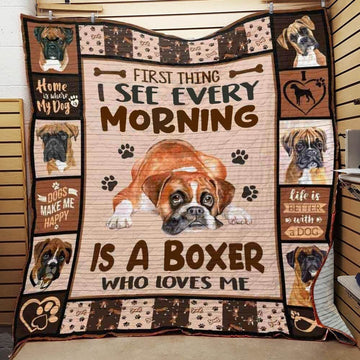 litzzy Boxer Is A Boxer Fleece Blanket Christmas Christmas Gifts Merry Christmas Holiday Gifts Gift Dhc03011172Dd Quilt Blanket   