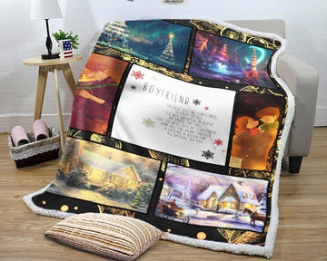 litzzy Boyfriend The Best Gift At Christmas Is Easy To See GS LD1110KD Sherpa Fleece Blanket Sherpa Fleece Blanket   