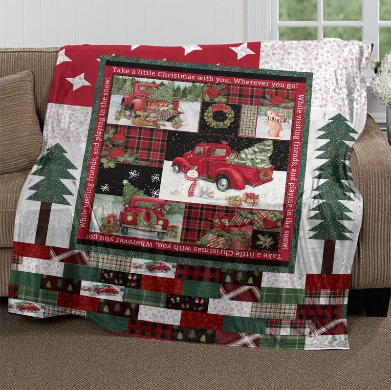 litzzy Bright Christmas CLM02120446S Sherpa Fleece Blanket Sherpa Fleece Blanket   
