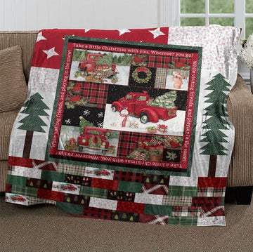 litzzy Bright Christmas CLM02120446S Sherpa Fleece Blanket Sherpa Fleece Blanket   