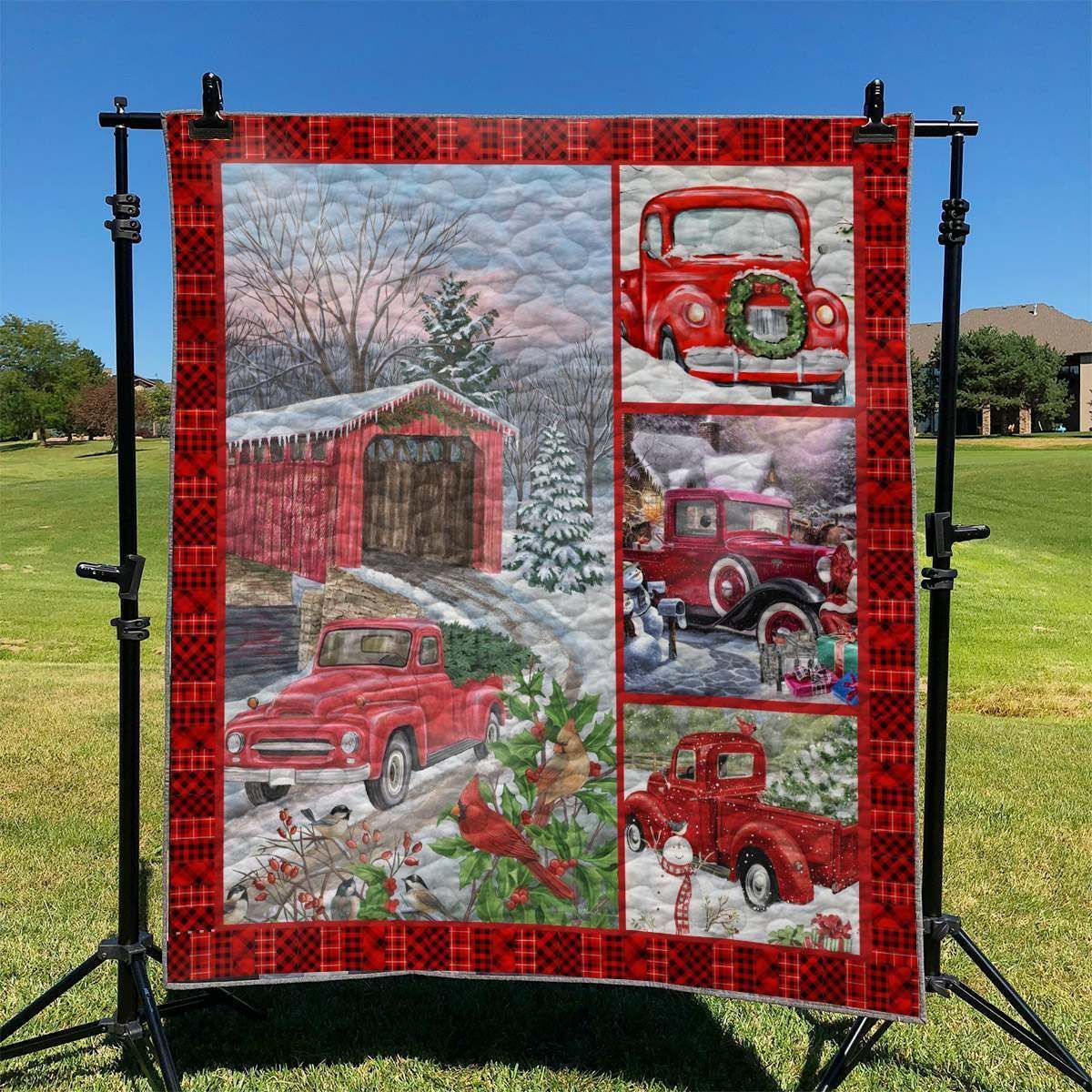 litzzy Bring All Happy To You In Christmas DHCLD1010TT Fleece Blanket Quilt Blanket   