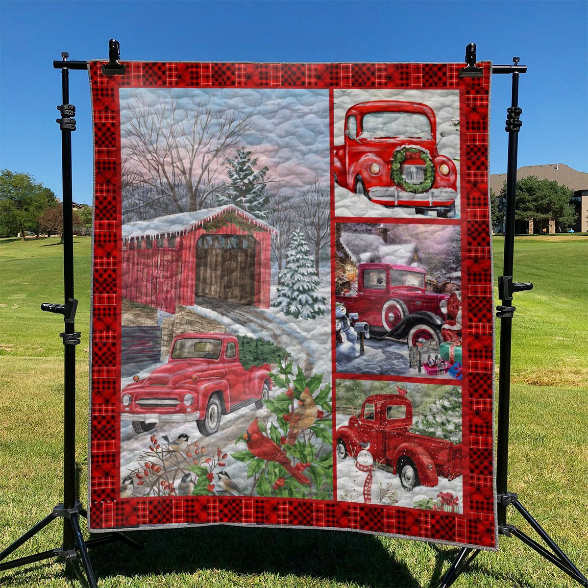 litzzy Bring All Happy To You In Christmas GS-LD1010TT Fleece Blanket Quilt Blanket   
