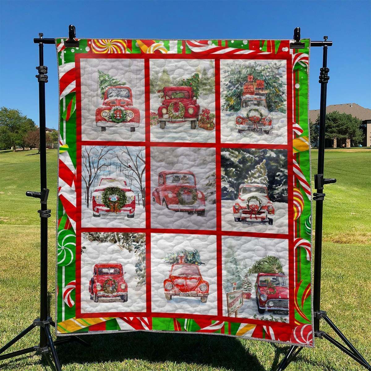 litzzy Bring Christmas To Our Village DHCLD1010TT Fleece Blanket Quilt Blanket   