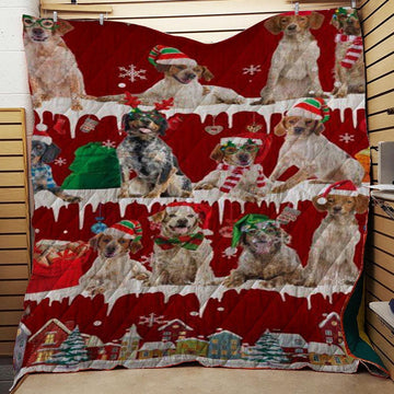 litzzy Brittany Snow Christmas CL11120112MDQ Fleece Blanket Quilt Blanket   
