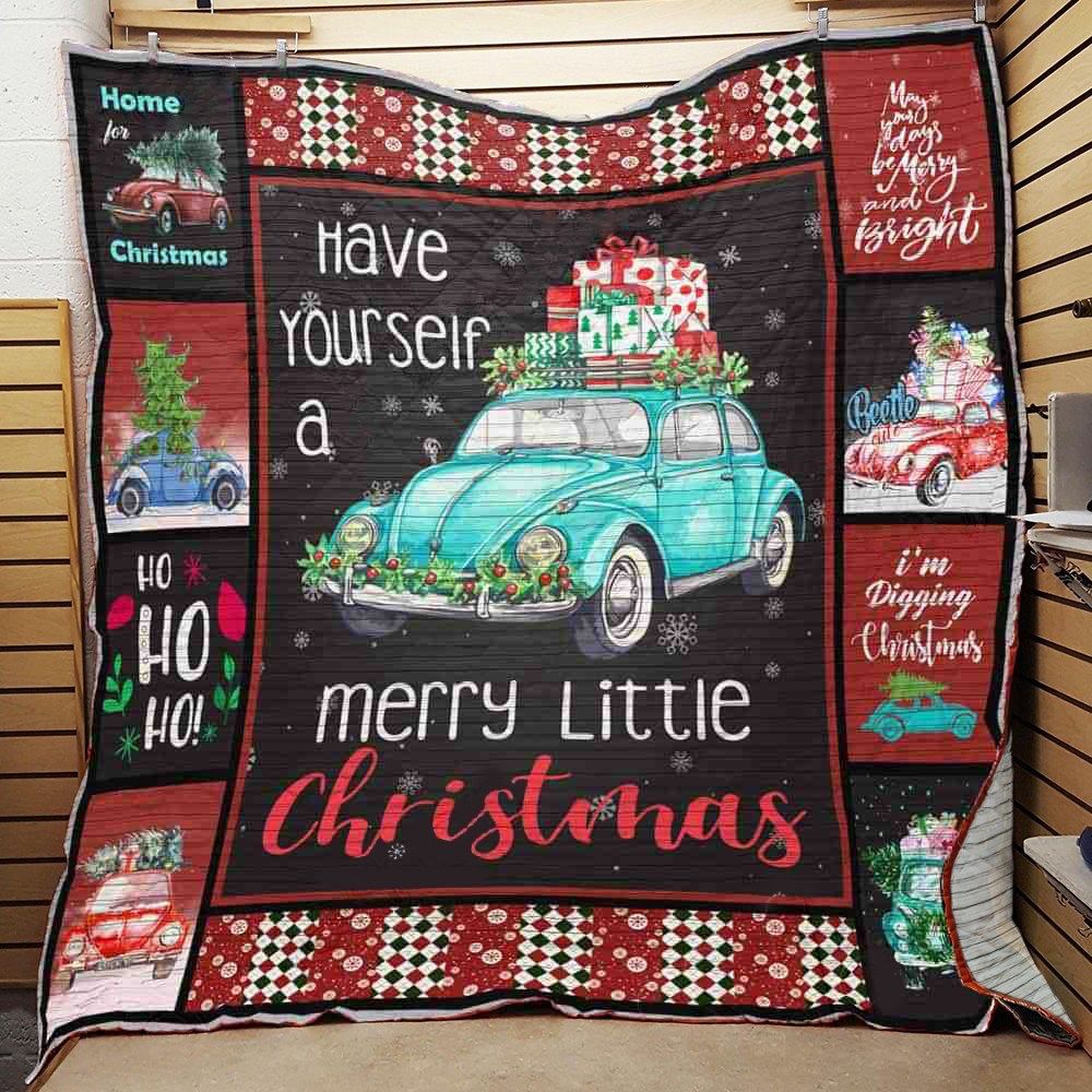 litzzy Bug Car Christmas Fleece Blanket ABC07113027 Quilt Blanket   