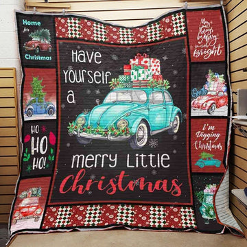 litzzy Bug Car Christmas Fleece Blanket ABC07113027 Quilt Blanket   