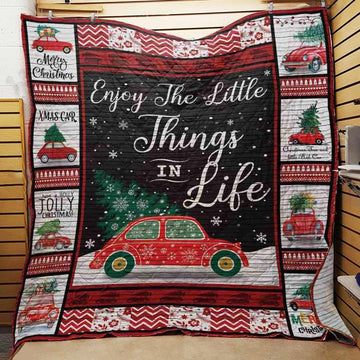 litzzy Bug Car Christmas Fleece Blanket ABC07113449 Quilt Blanket   