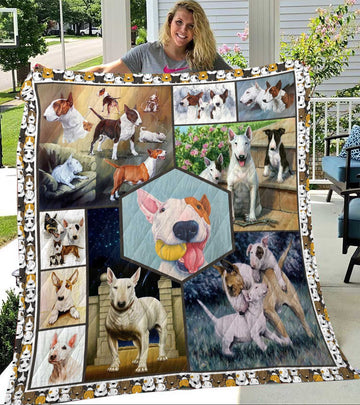 litzzy Bull Terrier 01 Bull Terrier 2311 Fleece Blanket Christmas Christmas Gifts Merry Christmas Holiday Gifts Gift Dhc03011333Dd Quilt Blanket   