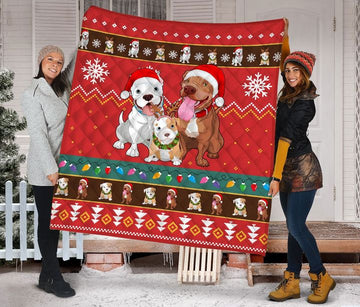 litzzy Bulldog Christmas DTC2311803 Fleece Blanket Quilt Blanket   