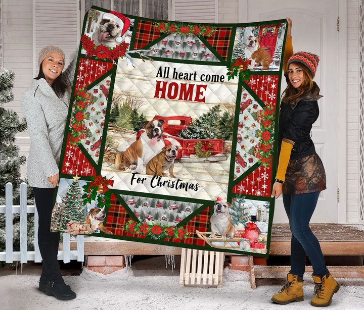 litzzy Bulldog Christmas DTC2311805 Fleece Blanket Quilt Blanket   