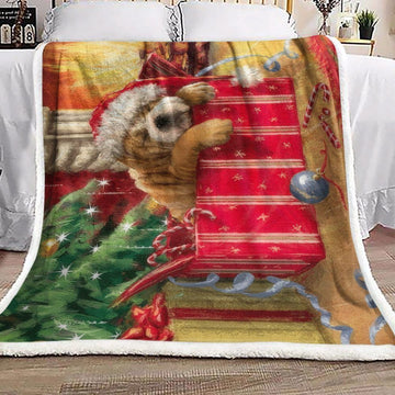 litzzy Bulldog Christmas GS-CL-LD2906 Sherpa Fleece Blanket Sherpa Fleece Blanket   