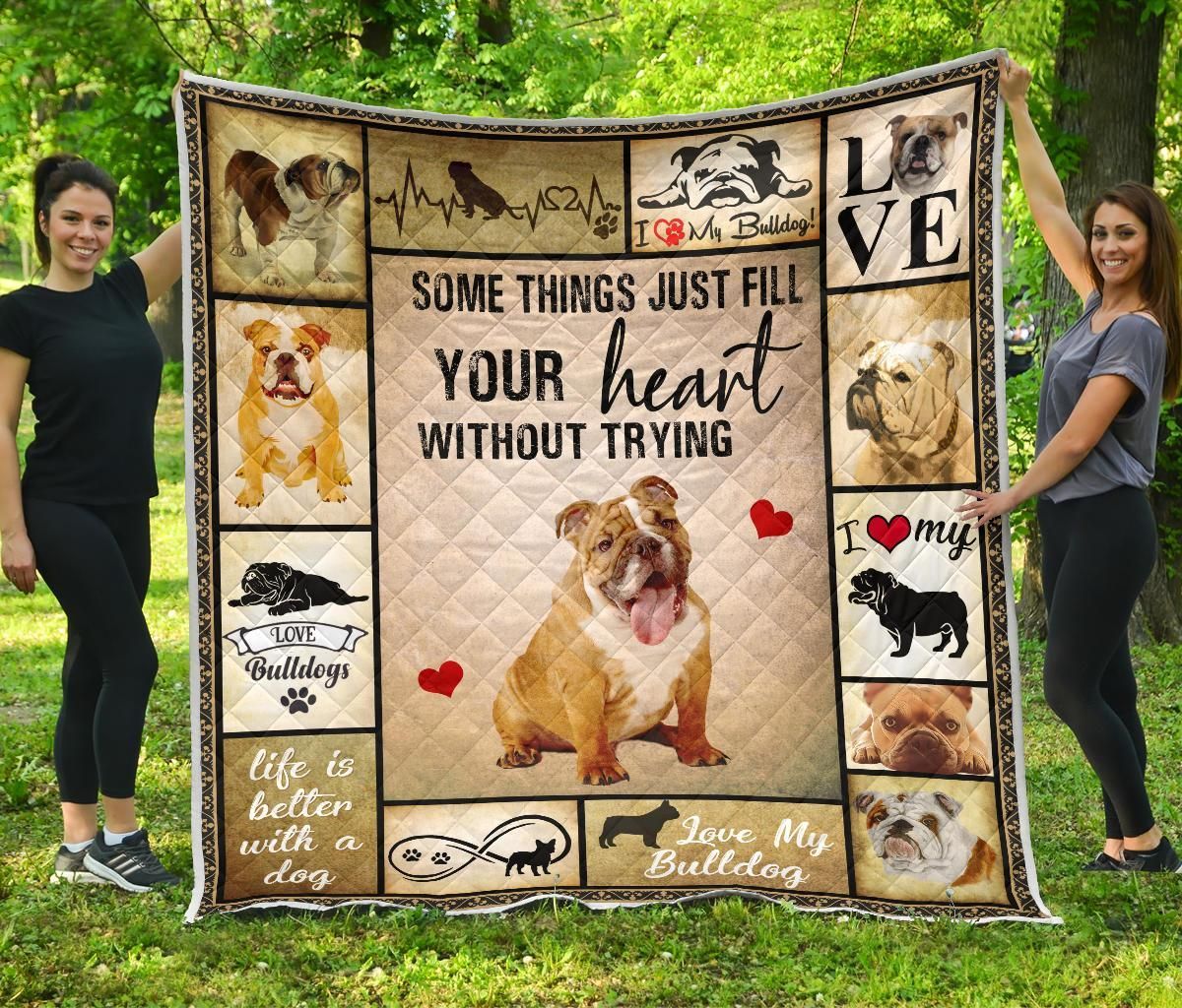 litzzy Bulldog Fill Your Heart Without Trying Fleece Blanket Christmas Christmas Gifts Merry Christmas Holiday Gifts Gift Dhc03011750Dd Quilt Blanket   