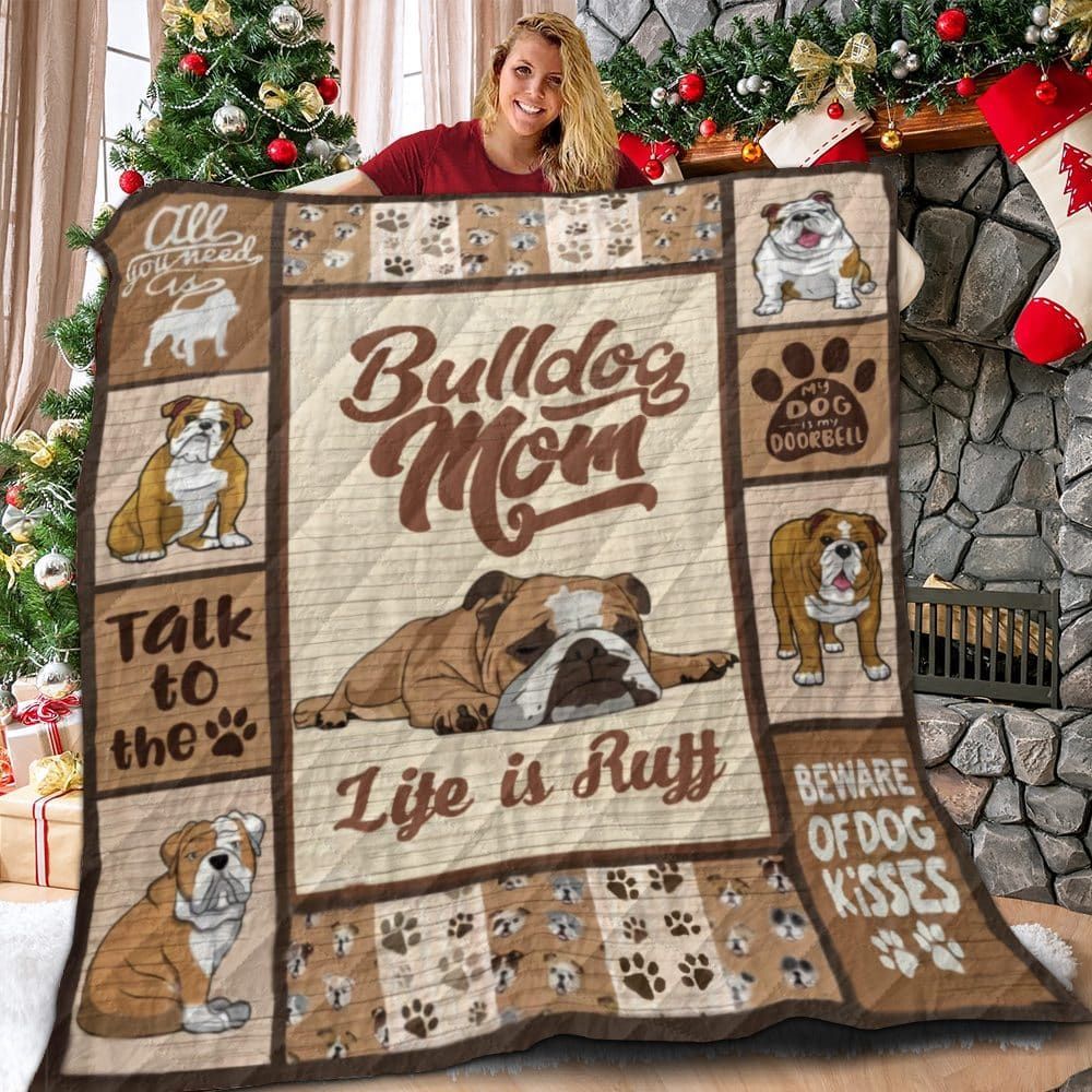 litzzy Bulldog Talk To The Paw Dog Fleece Blanket Christmas Christmas Gifts Merry Christmas Holiday Gifts Gift Dhc03011715Dd fleece blanket   