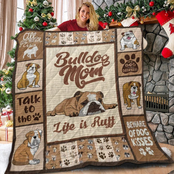 litzzy Bulldog Talk To The Paw Dog Fleece Blanket Christmas Christmas Gifts Merry Christmas Holiday Gifts Gift Dhc03011715Dd fleece blanket   