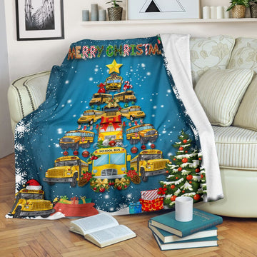 litzzy Bus Driver Christmas CLM2012098S Sherpa Fleece Blanket Sherpa Fleece Blanket   