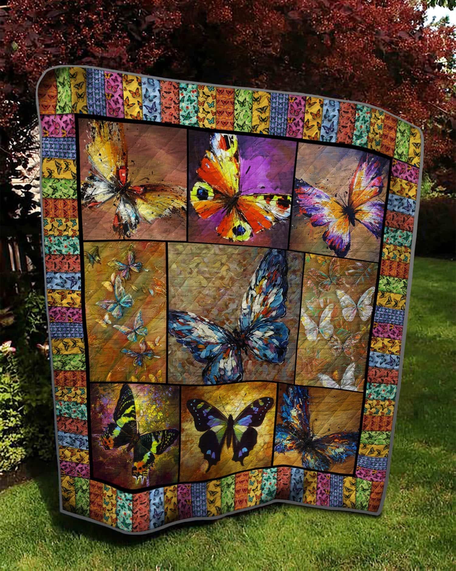 litzzy Butterfly Back To December Fleece Blanket Christmas Gift Dhc04011171Dd Quilt Blanket   
