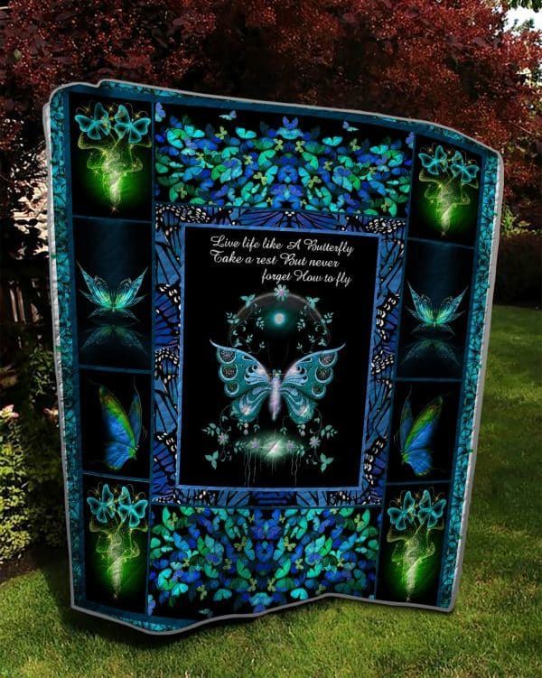 litzzy Butterfly Beyond Recollection Fleece Blanket Christmas Gift Dhc04011150Dd Quilt Blanket   