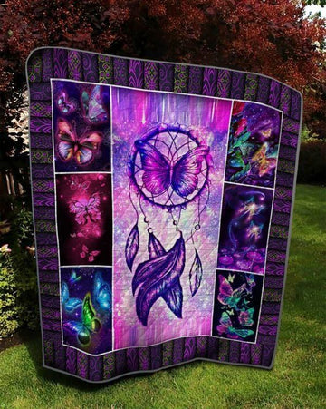 litzzy Butterfly Butterfly Dream Catcher Fleece Blanket Christmas Gift Dhc04011178Dd Quilt Blanket   