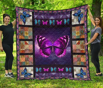 litzzy Butterfly Fly And Fly Fleece Blanket Christmas Gift Dhc04011185Dd Quilt Blanket   