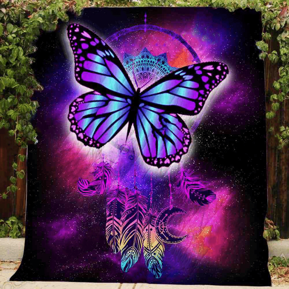 litzzy Butterfly Galaxy Magic Fleece Blanket Christmas Christmas Gifts Merry Christmas Holiday Gifts Gift Dhc03011731Dd Quilt Blanket   