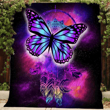 litzzy Butterfly Galaxy Magic Fleece Blanket Christmas Christmas Gifts Merry Christmas Holiday Gifts Gift Dhc03011731Dd Quilt Blanket   