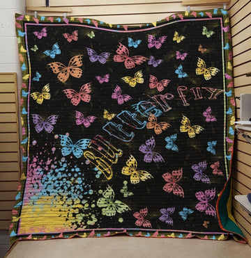 litzzy Butterfly Live Like Butterfly Fleece Blanket Christmas Gift Dhc04011193Dd Quilt Blanket   
