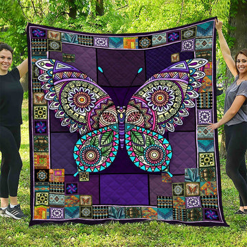 litzzy Butterfly Mix Of Color Fleece Blanket Christmas Gift Dhc04011162Dd Quilt Blanket   